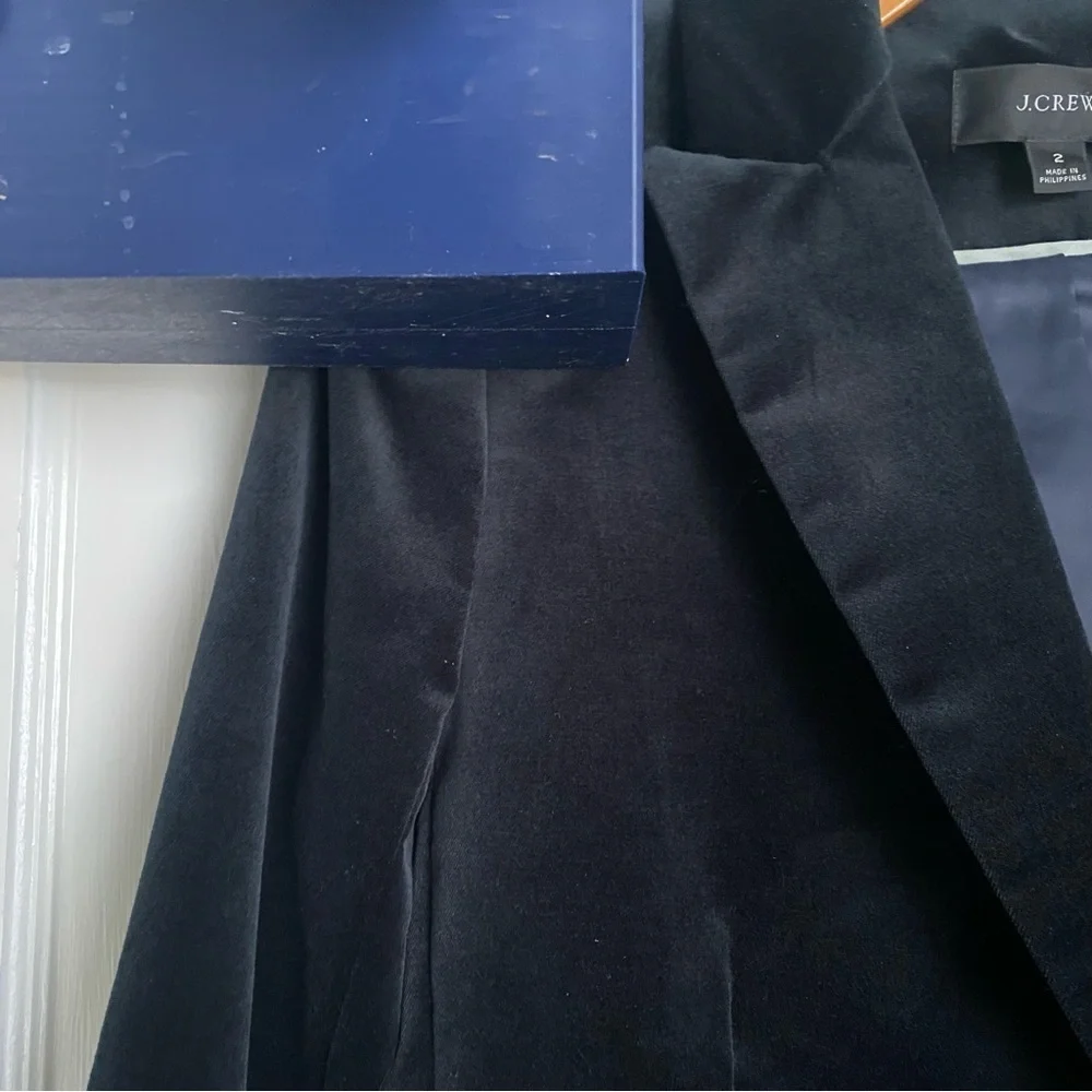 J. CREW Willa Blazer in Stretch Velvet Black size 2 - Picture 12 of 13